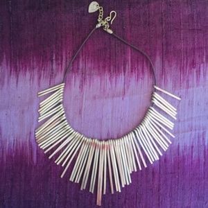 Anthropologie SIlver bar statement necklace